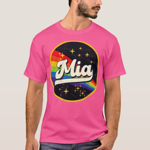 Mia Rainbow In Space Vintage GrungeStyle T_Shirt