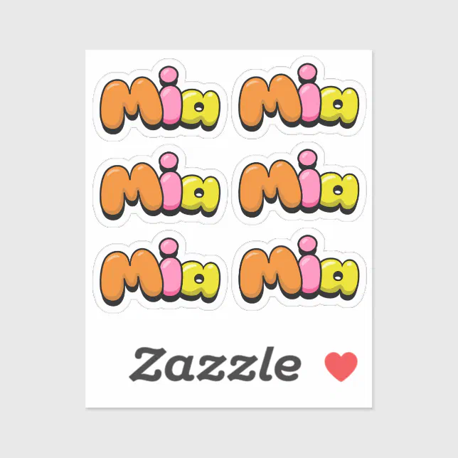 Mia Sticker | Zazzle
