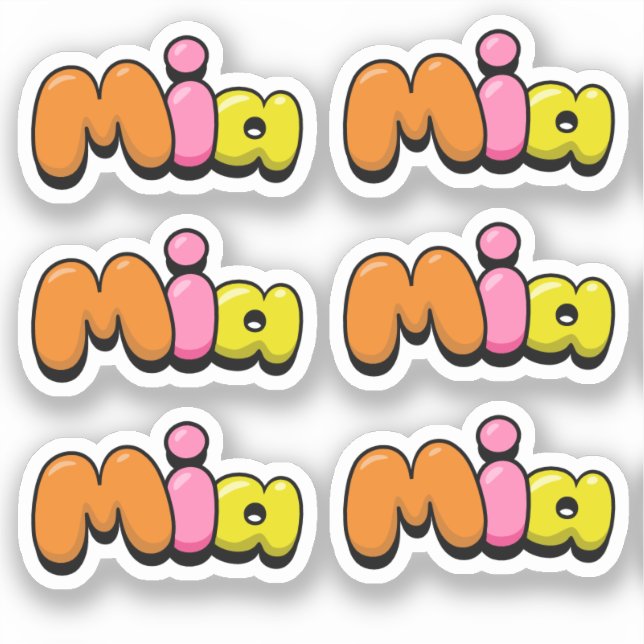 Mia Sticker | Zazzle