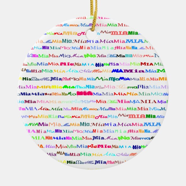 Mia Text Design II Ornament (Front)