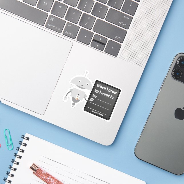 Mia - "When I Grow Up..." Sticker (Laptop w/ iPhone)