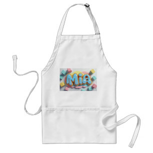 Mia written in graffiti font adult apron