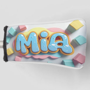 Mia written in graffiti font golf head cover