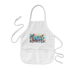 Mia written in graffiti font kids' apron
