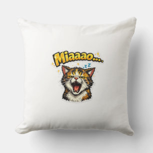 Miaaao... Cute Sleepy Cat Throw Pillow