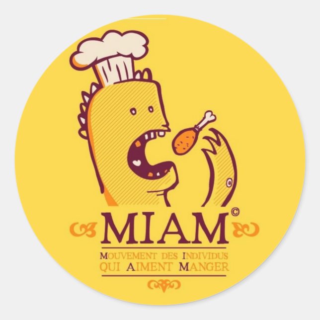 Miam Classic Round Sticker (Front)