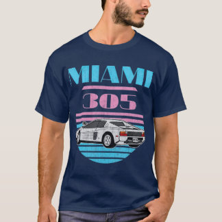 Miami 305 Vintage Florida City Beach 80s Gift T-Shirt
