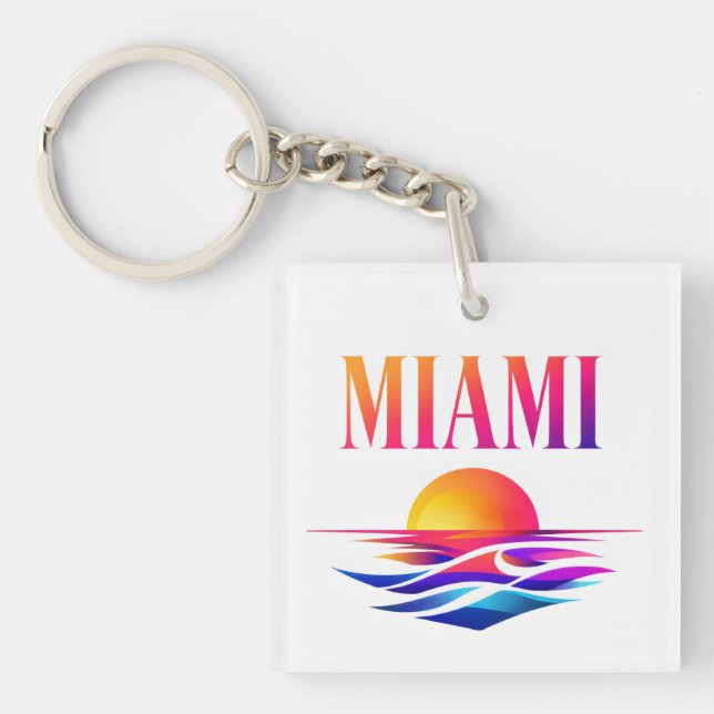 Miami Afterglow — High-Fashion Sunset Streetwear Keychain (Front)