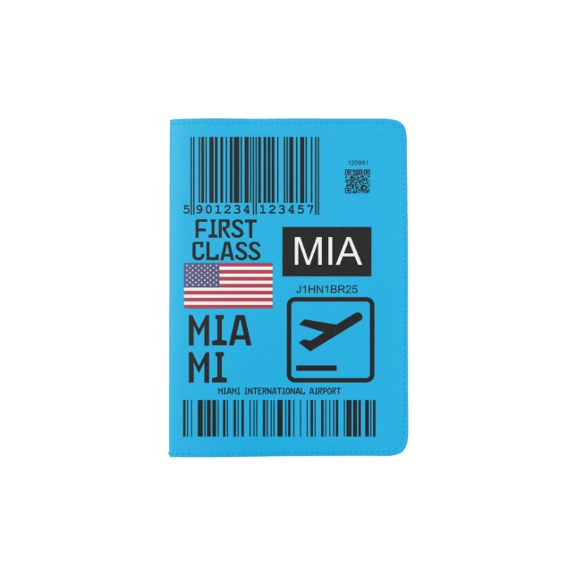 Miami airport travel tag passport holder (Front)