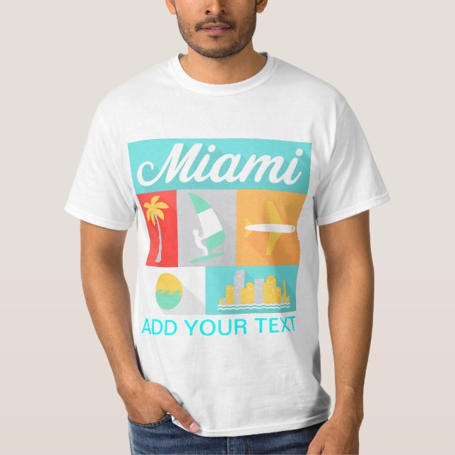 miami american city tshirt various colors mens (Front)