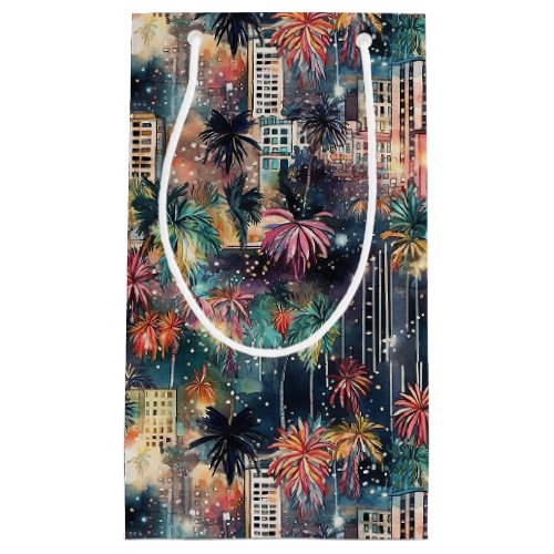 Miami at Christmas  New Years in Watercolors Small Gift Bag