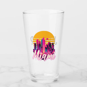 Miami at sunset glass