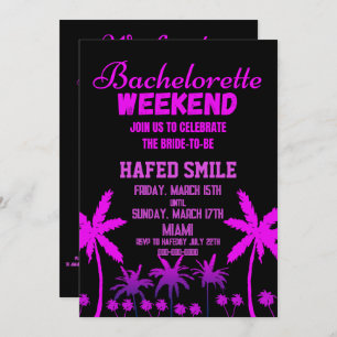 Miami Bachelorette Party Invitations