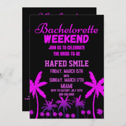 Miami Bachelorette Party Invitations