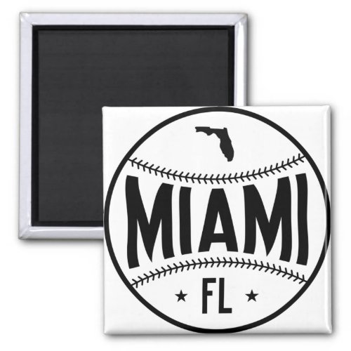 Miami Baseball Themed Magnet