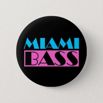 Miami Bass 80s Retro Button by COREYTIGER at Zazzle