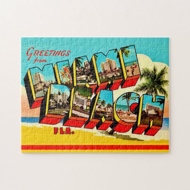  Miami Beach 11x14 Postcard Jigsaw Puzzle (Horizontal)