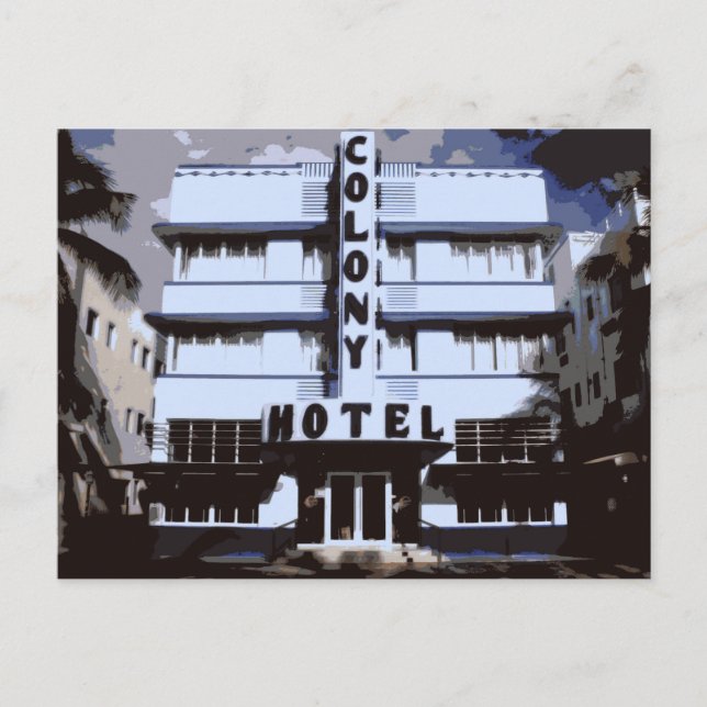 Miami Beach Art Deco Hotels at morning Postcard (Front)