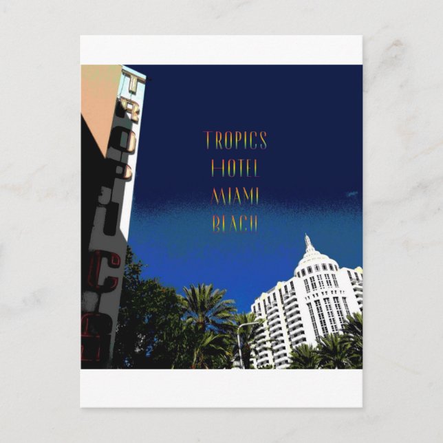 Miami Beach Art Deco Poster Postcard (Front)