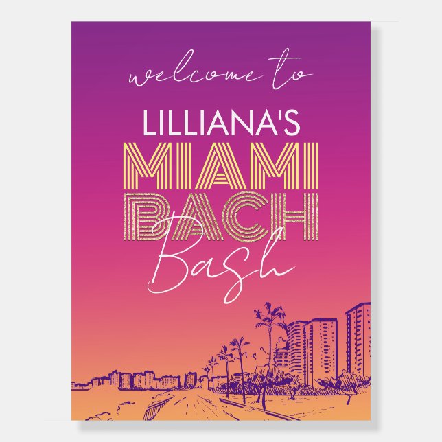 Miami Beach Bachelorette Foam Board (Front)
