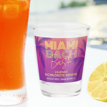 Miami Beach Bachelorette Shot Glass by EverAfterDesignCo at Zazzle