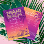 Miami Beach Bachelorette Weekend Itinerary Invitation<br><div class="desc">Introducing the Miami Bach Bash invitation - the perfect way to kick off a bright and colorful bachelorette weekend in Miami Beach! With its beachy vibe and playful design, this invitation sets the tone for a weekend full of fun in the sun. And with the itinerary included, your guests will...</div>