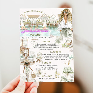 Miami Beach Bachelorette Weekend Itinerary  Invitation