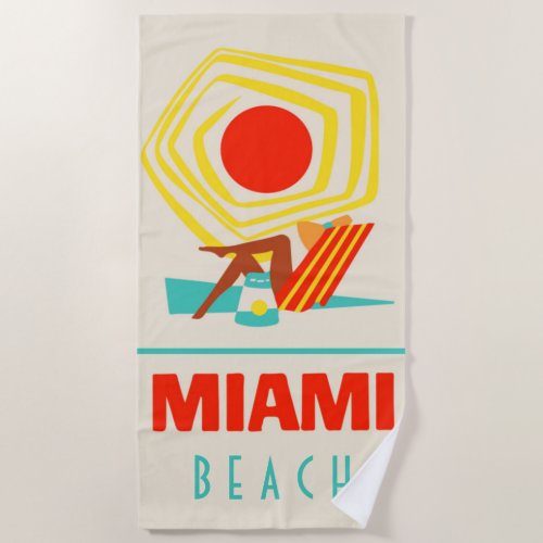 Miami Beach  Beach Towel