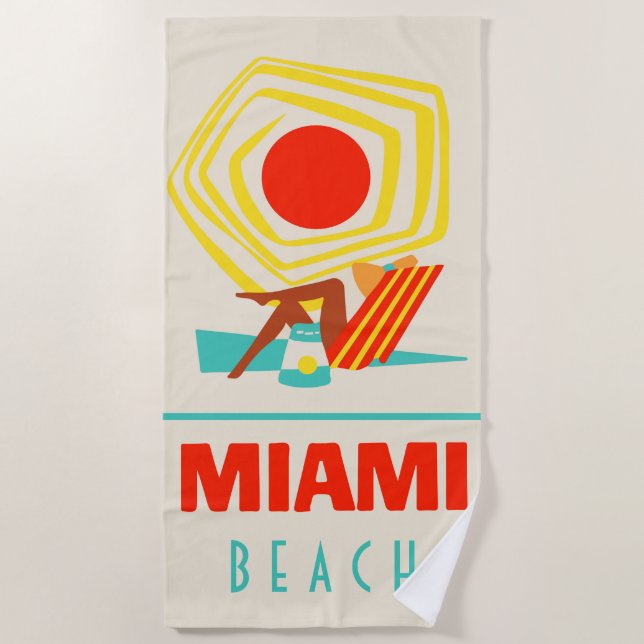Miami Beach  Beach Towel (Front)