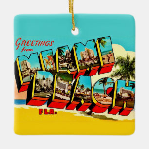 Miami Beach Ceramic Ornament