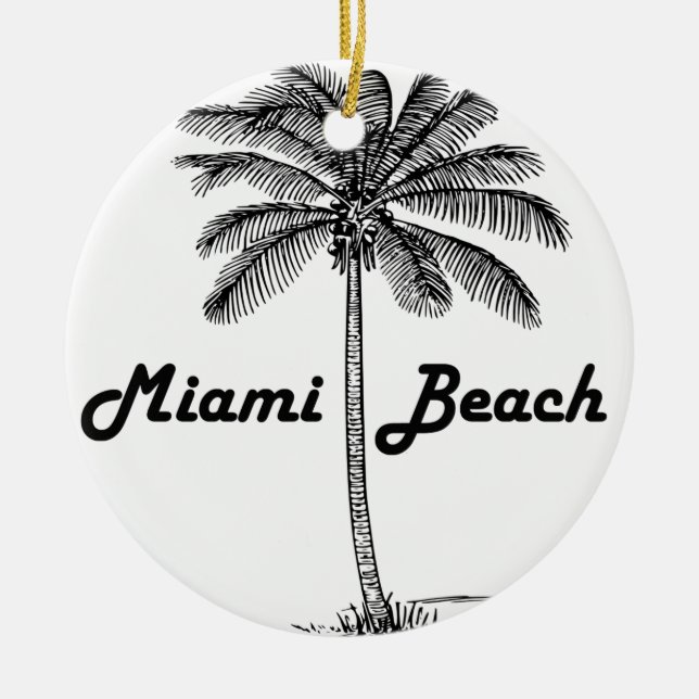 Miami Beach Ceramic Ornament (Front)