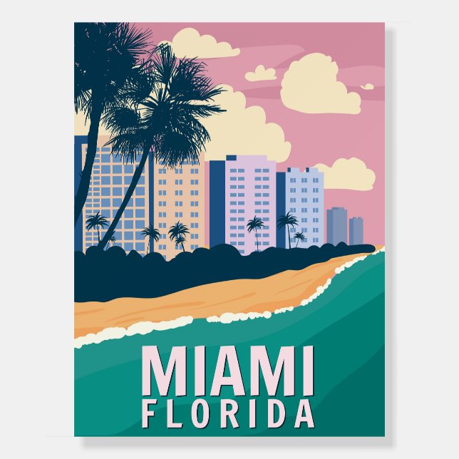 Miami Beach City Skyline Foam Board (Front)