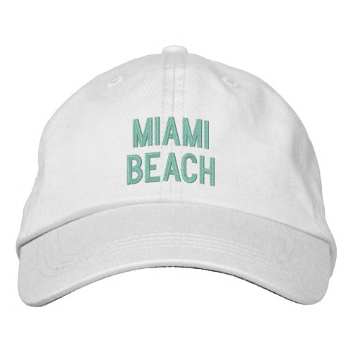 MIAMI BEACH EMBROIDERED BASEBALL CAP