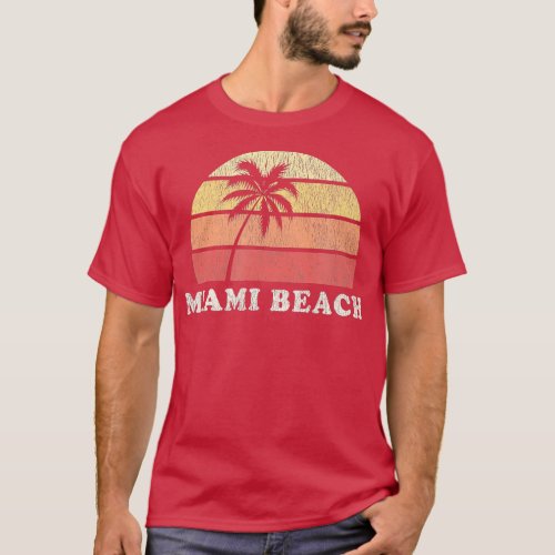 Miami Beach FL Vintage 70s Retro Throwback Design  T_Shirt