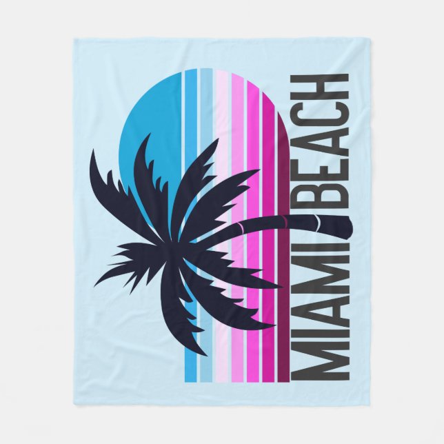 Miami Beach   Fleece Blanket (Front)