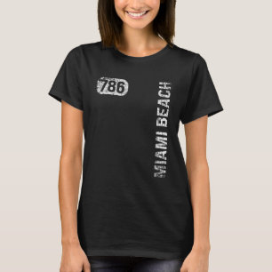 Miami Beach Florida 786 Area Code Vintage Retro T-Shirt