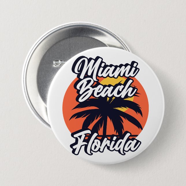 Miami Beach,Florida Button (Front & Back)