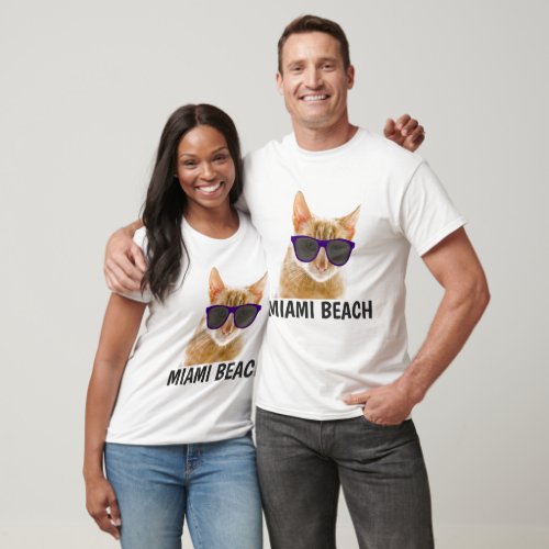 MIAMI BEACH FLORIDA Cat T_shirts