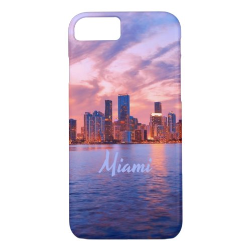 Miami Beach Florida City Skyline iPhone 87 Case
