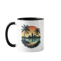 Miami Beach Florida City Skyline Coffee Mug