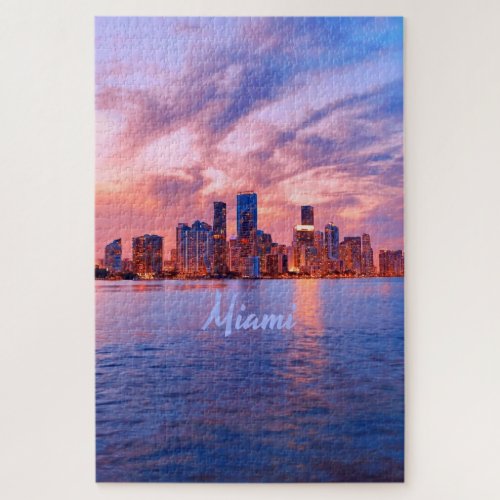 Miami Beach Florida City Skyline Jigsaw Puzzle