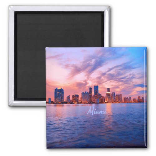 Miami Beach Florida City Skyline Magnet