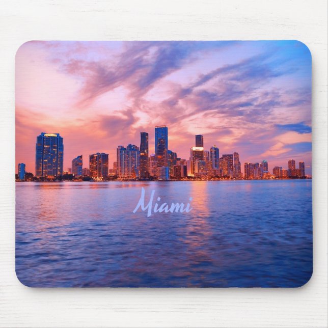 Miami Beach Florida City Skyline Mouse Pad (Front)
