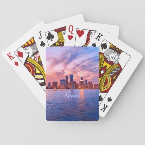 Miami Beach Florida City Skyline Playing Cards