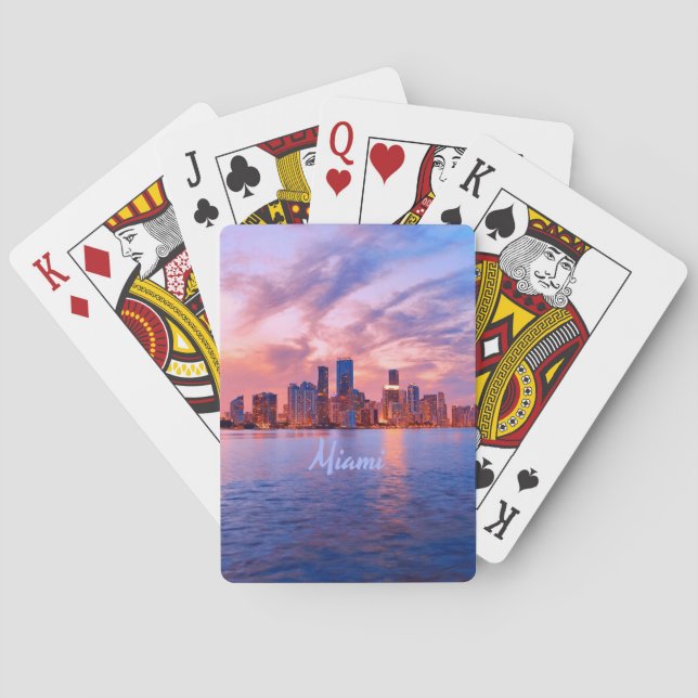 Miami Beach Florida City Skyline Poker Cards (Back)