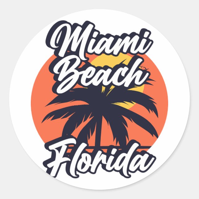 Miami Beach,Florida Classic Round Sticker (Front)