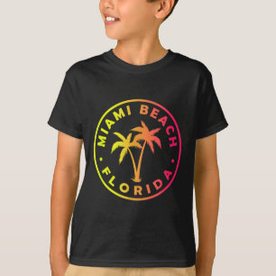 Miami Beach Florida Colorful Palm Tree Tie Dye Boy T-Shirt