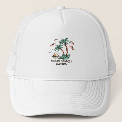 Miami Beach _ Florida _ Colorful Sunset Trucker Hat