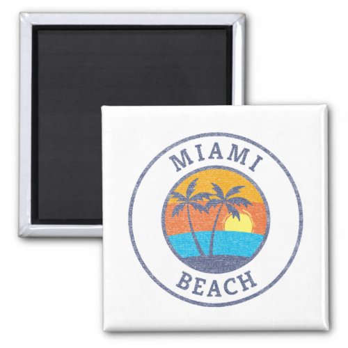 Miami Beach Florida Faded Classic Style Magnet
