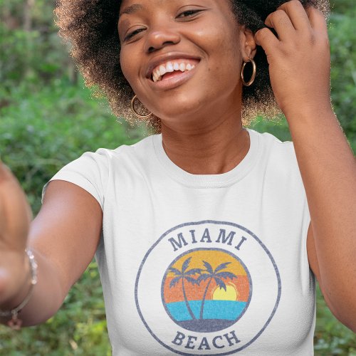 Miami Beach Florida Faded Classic Style T_Shirt